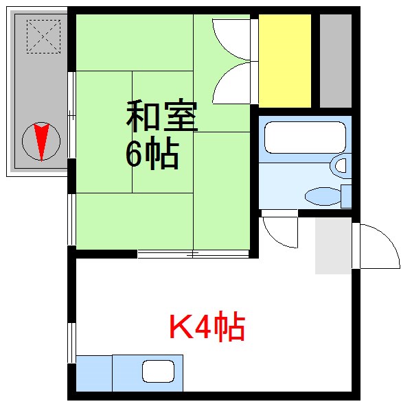 ハセガワハイム 202号室 間取り