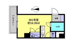 シャガール 501号室 間取り