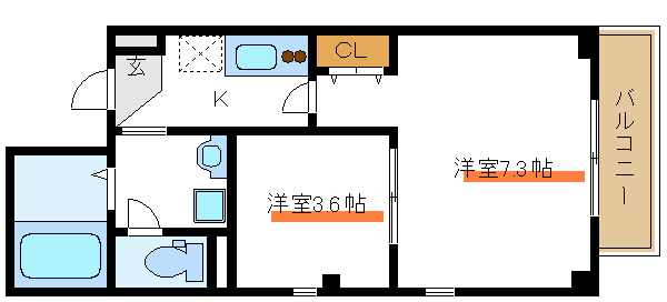 ビューノN 203号室 間取り
