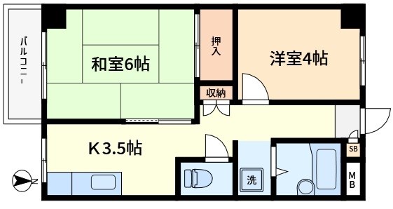 業平コーポ  302号室 間取り