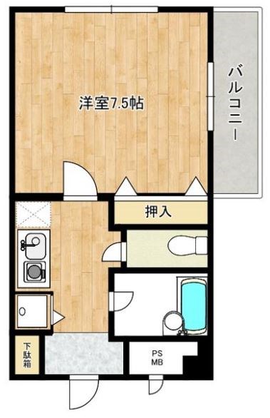 サウスブリーズ  208号室 間取り