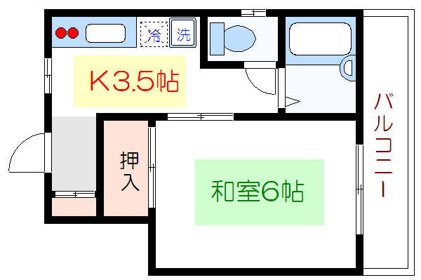 三好コーポ大島 間取り図