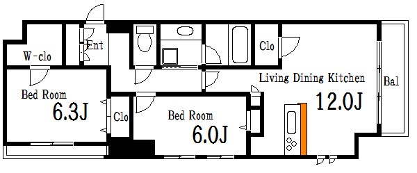 エスティメゾン錦糸町Ⅱ 間取り