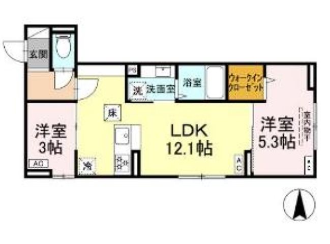 レクシア千住緑町 間取り図