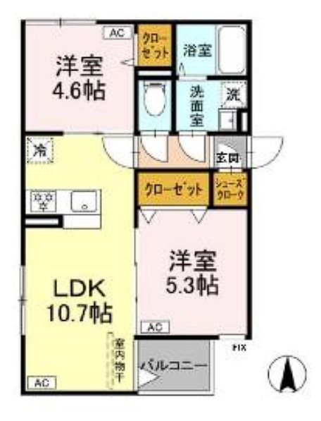 レクシア千住緑町 間取り図