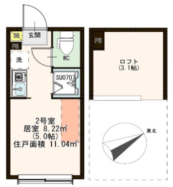 ハーモニーテラス東葛西 202号室 間取り