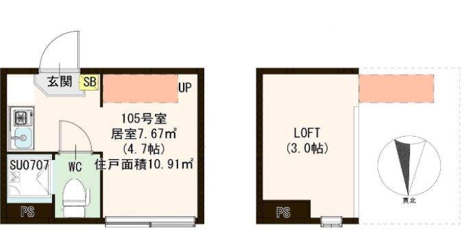 ハーモニーテラス大島Ⅱ  間取り図