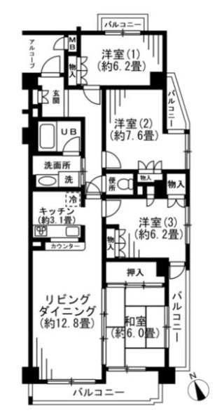 六香・カンパーニュ 間取り図