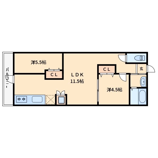 クレール笹ヶ崎 間取り図