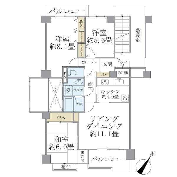 コスモアージュ西葛西  間取り図