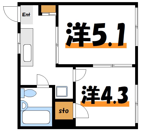 センチュリー松江 203号室 間取り