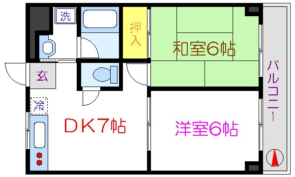 セラージュエノモト     205号室 間取り