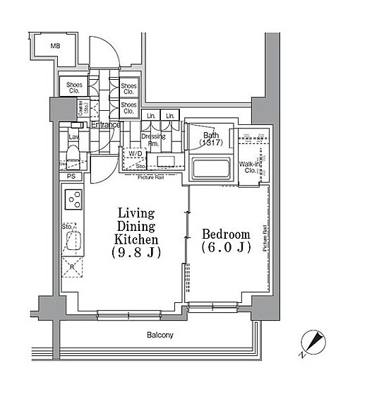 ONE ROOF　FLAT　TSUKISHIMA  間取り