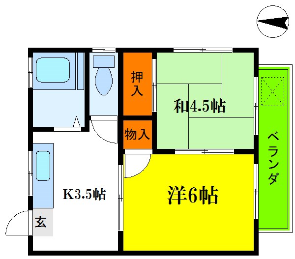 ハイツスエツグ 2F号室 間取り