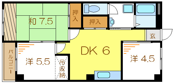 第２プラムフラワーガーデン 2Ｃ号室 間取り