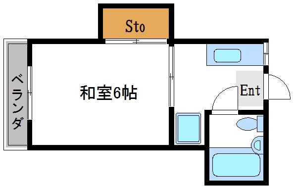 大野荘  202号室 間取り