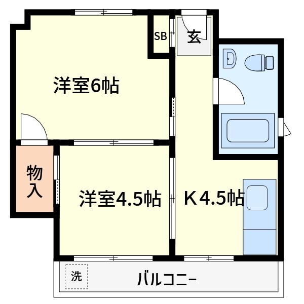 柳原マンション 403号室 間取り