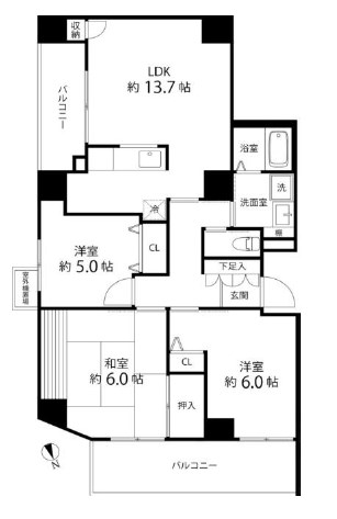 Ｔ&amp;rsquo;ｓ　ｇａｒｄｅｎ東陽町 間取り図