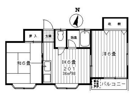 コーポ扇   間取り