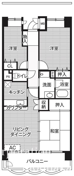 ビレッジハウス潮見タワー１号棟 間取り図