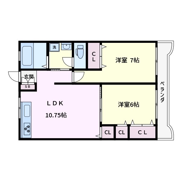 亀有サンコーポ 間取り図