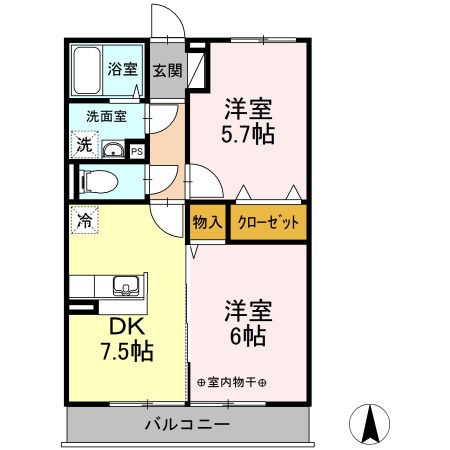 外河原コーポＢ 間取り