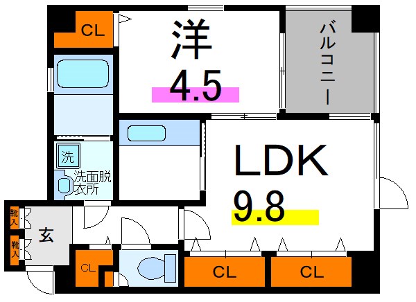 OZAREA一之江Ⅰ 202号室 間取り