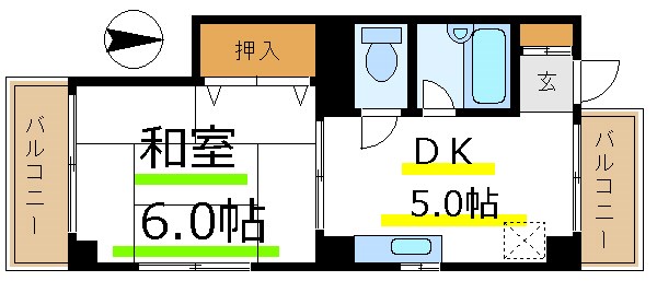 ハイツ櫛田 間取り