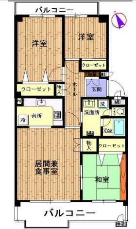 清新北ハイツ2号棟 間取り図