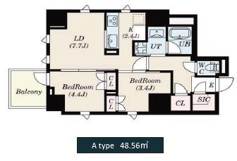 S－RESIDENCE日本橋馬喰町Aere     間取り図