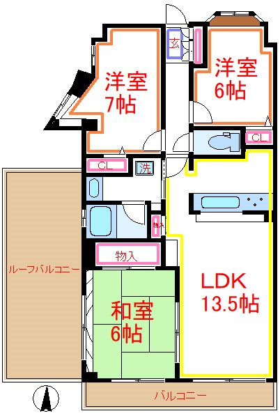 ビューネ北綾瀬 間取り図