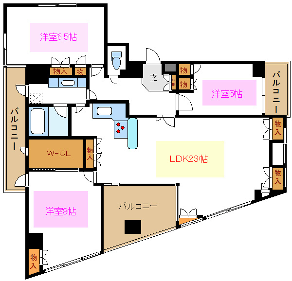 サポーレ立花 間取り図