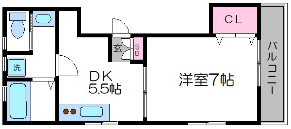 Casa理化  2A号室 間取り