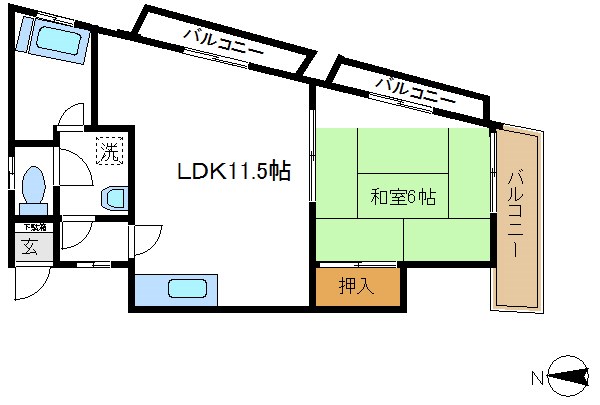 カーサ竹矢第二 間取り図