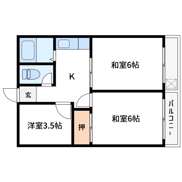 コーポ長嶋 205号室 間取り