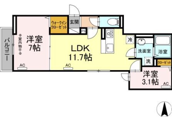 ラリュール清川B 間取り