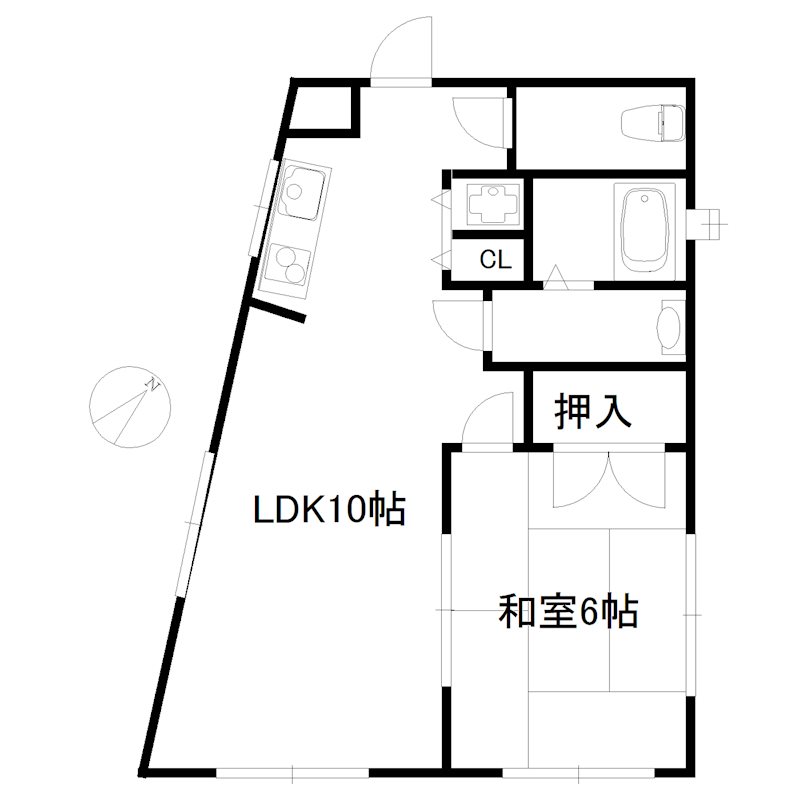 大場ビル 401号室 間取り