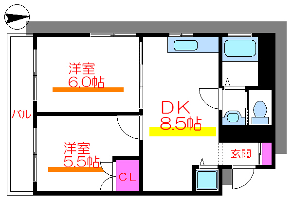 ハウス金杉 間取り図