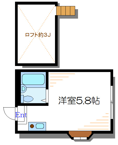 ヴィラ瑞江 201号室 間取り