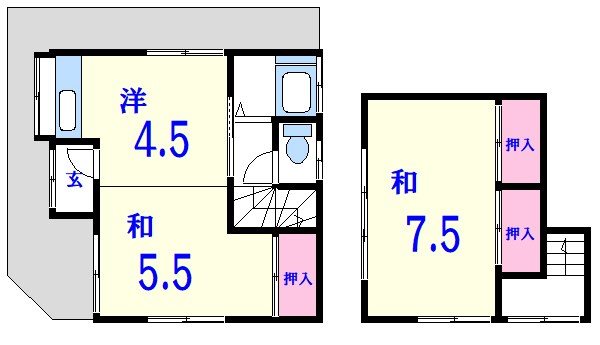 竹内貸家 間取り図