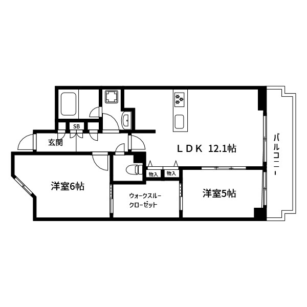 カルミネ西葛西 502号室 間取り