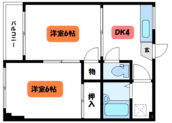 大川ニットビル 202号室 間取り