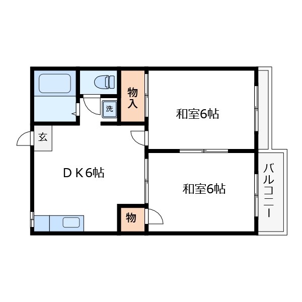 パールハイツB棟 間取り図