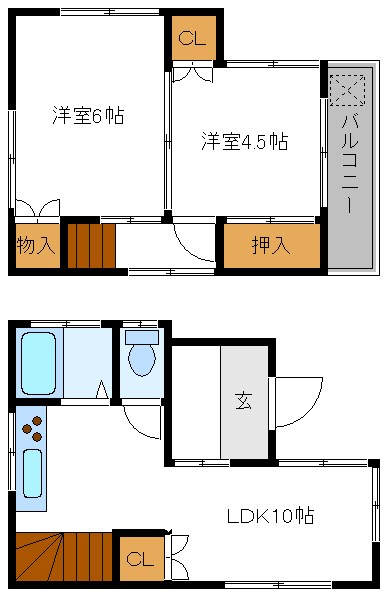 一之江３丁目貸家 間取り図