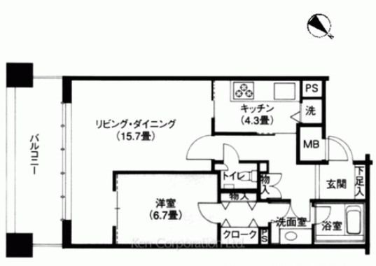 Daiwaリバーゲートレジデンス　北ウイング 間取り図