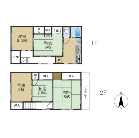 千住大川戸建 間取り図