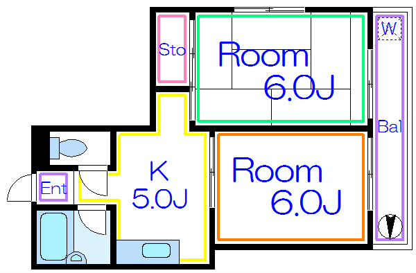 第十アサヒハイツ  間取り図