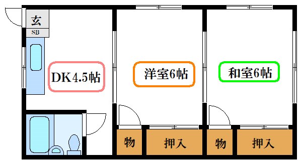 朝日コーポ 201号室 間取り