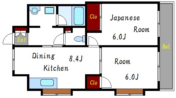 グランドール船堀 405号室 間取り