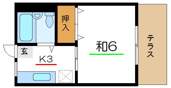 コーポナガタ 201号室 間取り